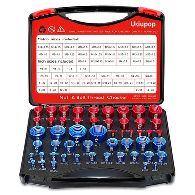 52PCS Thread Checker Kit   SAE & Metric Bolt Thread Checker, Nut & Bolt Size ...