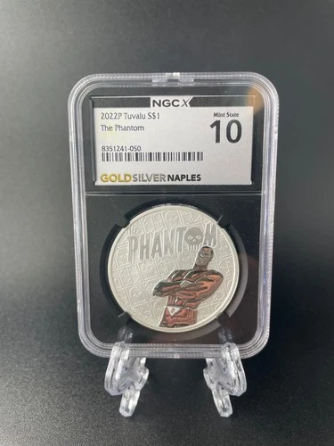 2022 $1 Tuvalu The Phantom 1 Troy oz .9999 Fine Silver Coin NGC 10 Mint