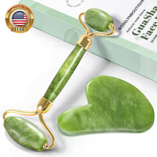 Gua Sha Facial Tools  Jade Face Roller for Lift Wrinkless Natural Skincare Tool