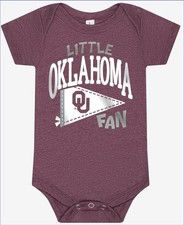 Oklahoma Sooners Little Fan Baby Bodysuit NB, 6M, 12M, 18M, 24M