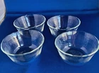 Pyrex 463 Glass Scalloped Rim 3 Ring Custard Cups Ramekins Set Of  4 EX