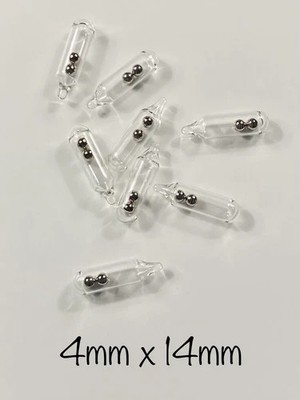 Glass Rattles - 4mm x 14mm - 100 Pieces - for Worms, Jigs, Flies, Lures
