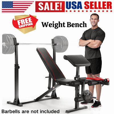 Adjustable Weight Bench, 900lbs Olympic Weight Bench Set Exercise Home Ftness-