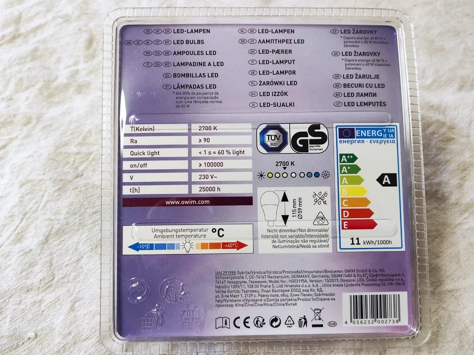 2 Ampoules Livarno Lux 11W-60W 230V E27 Led Bulbs - Photo 4/4