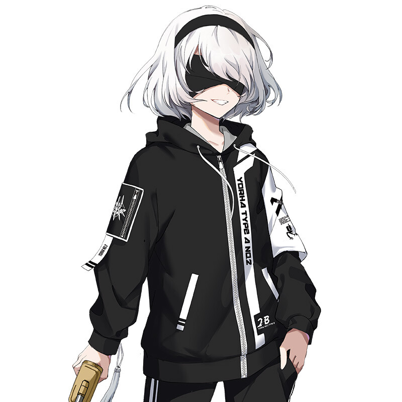 NieR:Automata Anime Hoodie Zip Up Jacket Swaetshirt Trousers