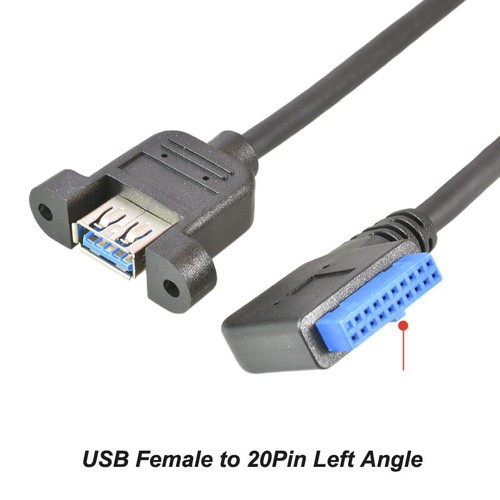 Dual 2 Ports USB-A 3.0 Female to Motherboard 20 Pin Female Header Cable 30cm - Picture 18 of 23