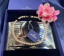 AUTHENTIC SIGNED SWAROVSKI ANGELIC ROSE GOLD ALL-AROUND NECKLACE 5367845 NIB