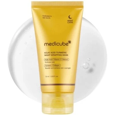 Medicube Kojic Acid,Turmeric Night Wrapping Mask 75ml Vitamin C Retinol