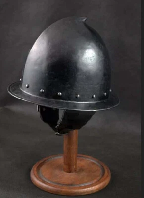 ARMOURSHOP2015 Medieval Knight Cabasset infantry Steel Spanish Morion Helmet With Stand Helmet