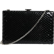 Borsa DOLCE & GABBANA in pelle nera con struttura argento pochette mini traco...