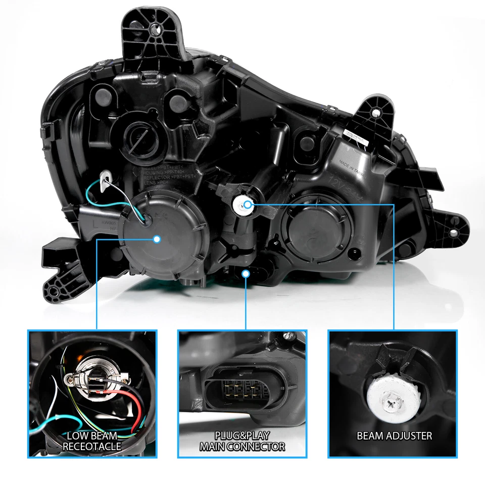 [LED Bar] For 2015-2018 KENWORTH T-680 Black LED Bar Projector Headlights pair Foto 3 de 4