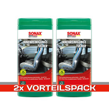2x SONAX Innenreinigungstücher Box Feuchttücher Kunststoff Dose 25 Stück