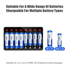 8 Slot Smart Battery Charger For Ni-MH Ni-CD AA AAA AAAA Rechargeable Batteries