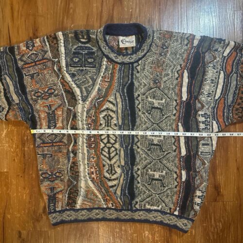 COOGI Classic Australia Authentic Knit Sweater Men Green Medium Linen Cotton - Picture 6 of 8