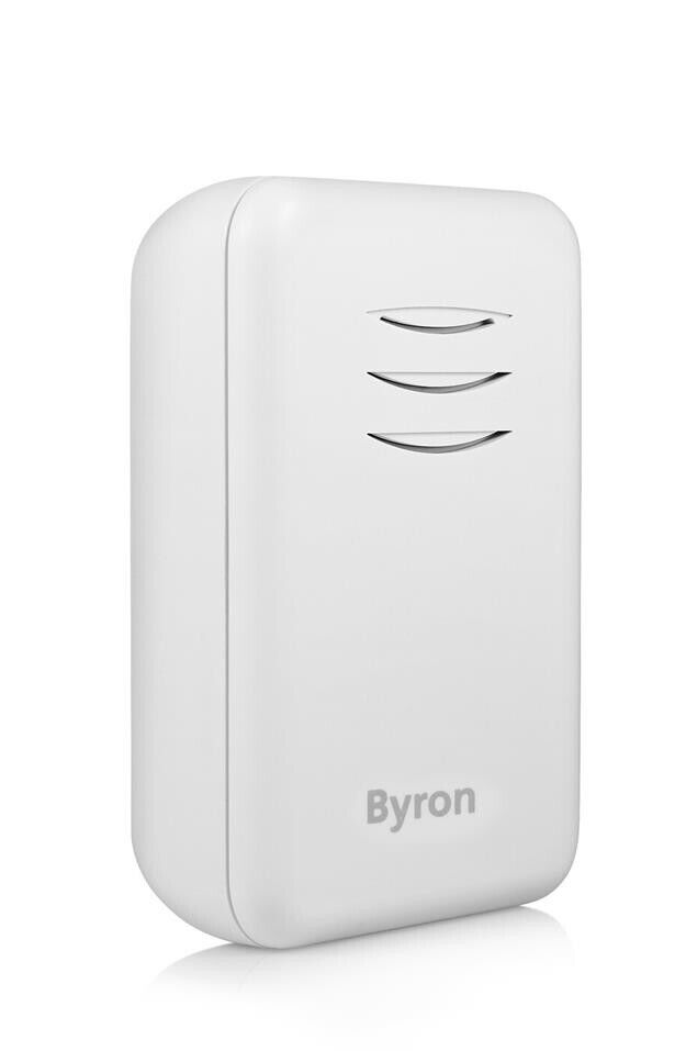 Wireless Door Bell Battery Operated Chime & DoorBell Push White Byron