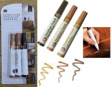 3 Furniture Touch Up Pen Marker Marks Scratches Laminate Wood Floor Repair NEW