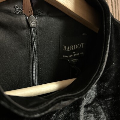 stella velour mini dress in black bardot Ottie Black Velvet Bardot Skater Mini Dress – Club L London main image 1