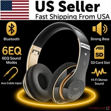 Wireless Headphones Bluetooth Noise Cancelling Stereo Earphones Over Ear Headset