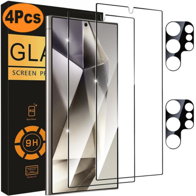 For Samsung Galaxy S25 Ultra Plus S24 Tempered Glass Screen Camera Protectors