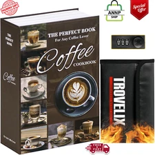 Book Safe with Combination Lock, Hidden Safe (9.5 x 6.2 x 2.2 Inch) with Firepro