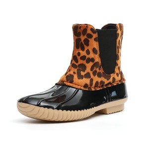 womens leopard print duck boots