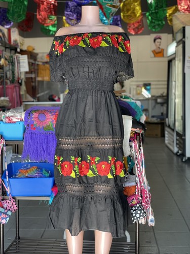 Maria Bonita Vintage Mexikanisches Kleid mit Stickerei Gr. XL