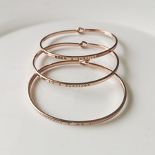 3pcs New Rose Gold Plated Oval Bangle Gift Fashion Women Party Holiday Jewelry