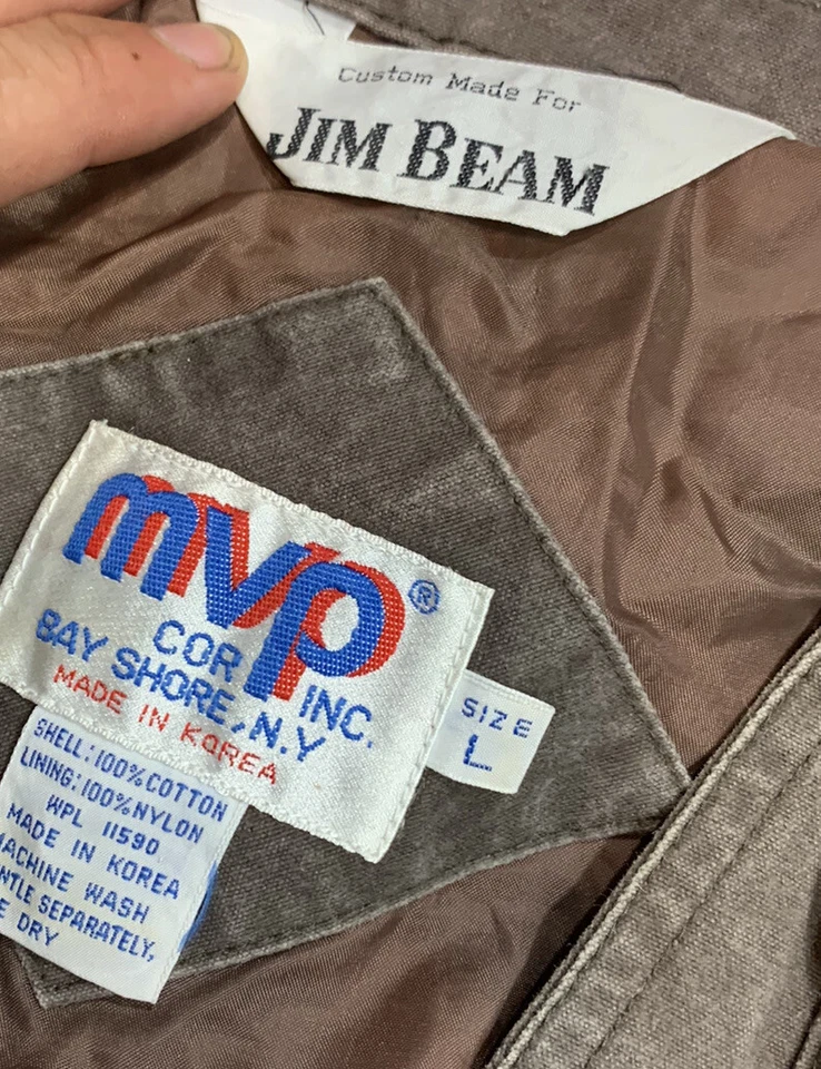 Chaleco de Colección Jim Beam MVP Hombre Caza Pesca Carga Marrón Talla Grande Foto 3 de 4