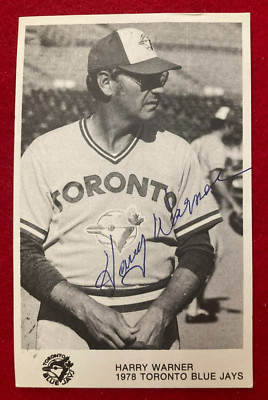 HARRY WARNER 1978 Toronto Bue Jays Postcard Photo Team Issued Signed Autographed