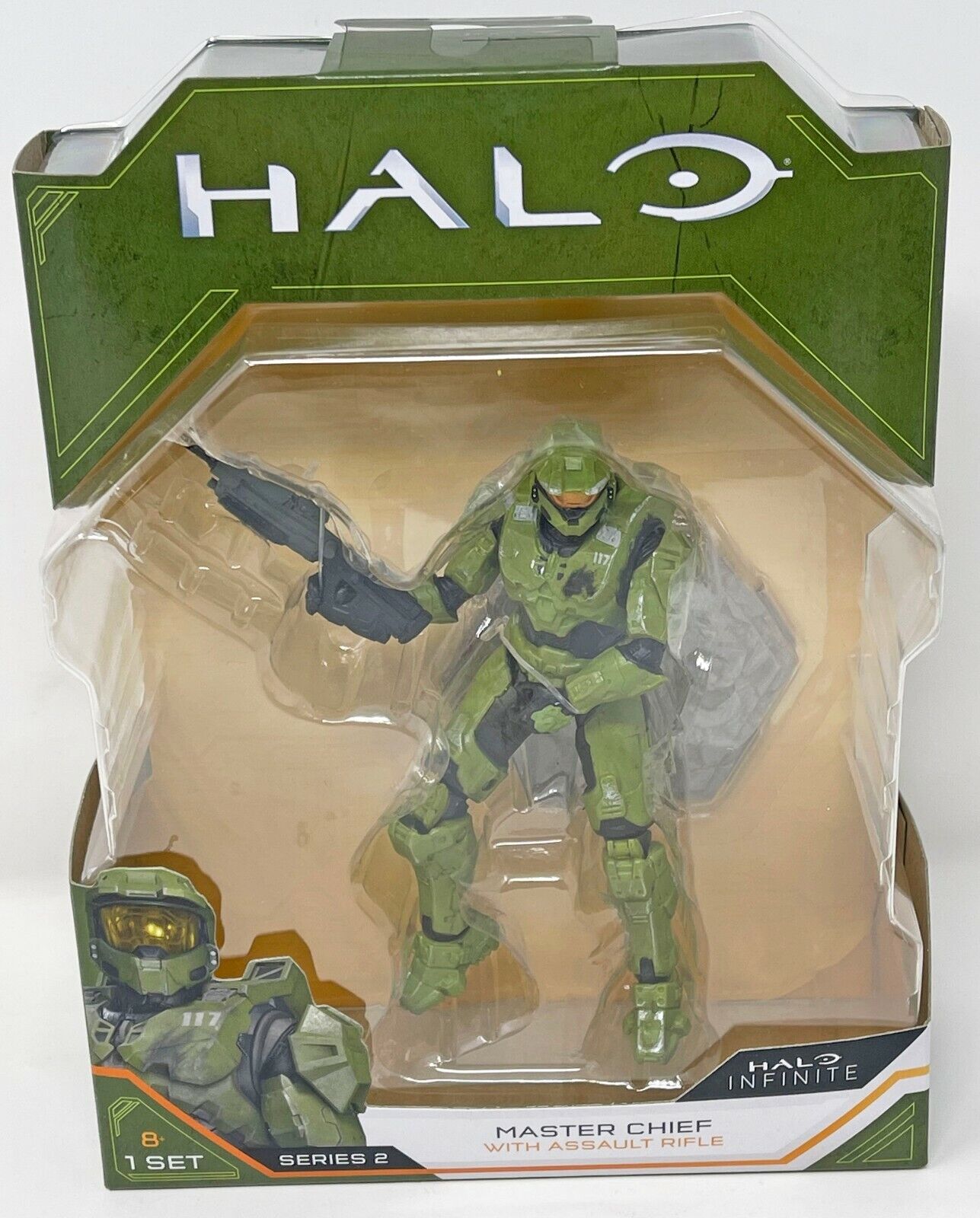 HALO INFINITE MASTER CHIEF FIGURE w/ ASSAULT RIFLE SERIES 2 NEW SEALED 4.5  INCH