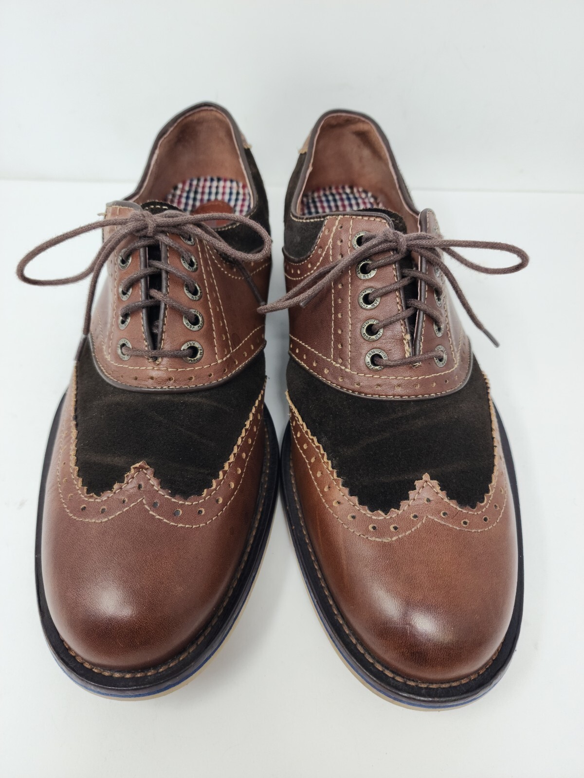SAOLA Johnston & Murphy Ellington da uomo 8 5 Wingtip Flex System marrone scamosciato e pelle