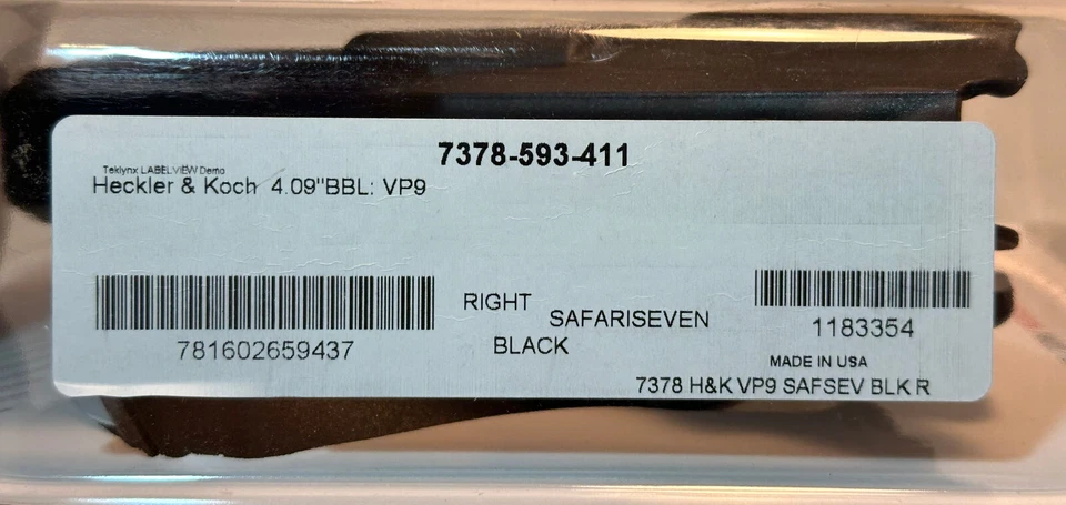 Safariland 7378 7TS ALS Concealment RH Paddle & Belt Combo Holster for H&K VP9 - Image 2 of 4