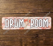 Letrero de metal DRUM ROOM batería baterista batería vida batería conjunto kit percusión tocar