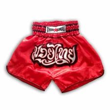 Red Muaythai Shorts Muay Thai Embroidery Boxing Costume UFC MMA K1 Kickboxing
