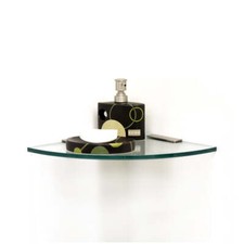 Glass Shower Shelf Kit With 4" Rectangle Clamps REC16QTRDCHROME