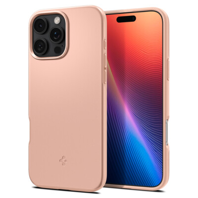Spigen Thin Fit MagFit Case for iPhone 16 Pro Max, Compatible with MagSafe Accessories - Rose Titanium Spigen Thin Fit MagFit Case for iPhone 16 Pro Max, Compatible with MagSafe Accessories - Rose Titanium