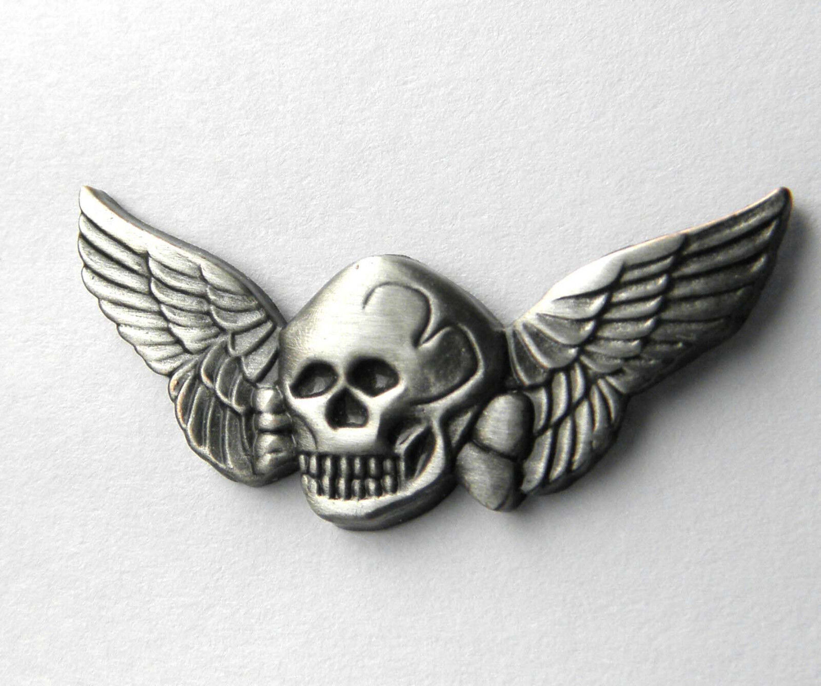 Skull Death Wings Biker Special Forces Small Jacket Lapel Pin 1.25 inches