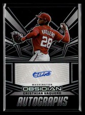 Cristhian Vaquero AUTO - 2023 Panini Chronicles Obsidian Autograph Prospect