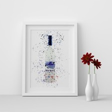 Grey Goose Vodka Bottle Watercolour Splash A3, A4, 4x6 Wall Art Prints