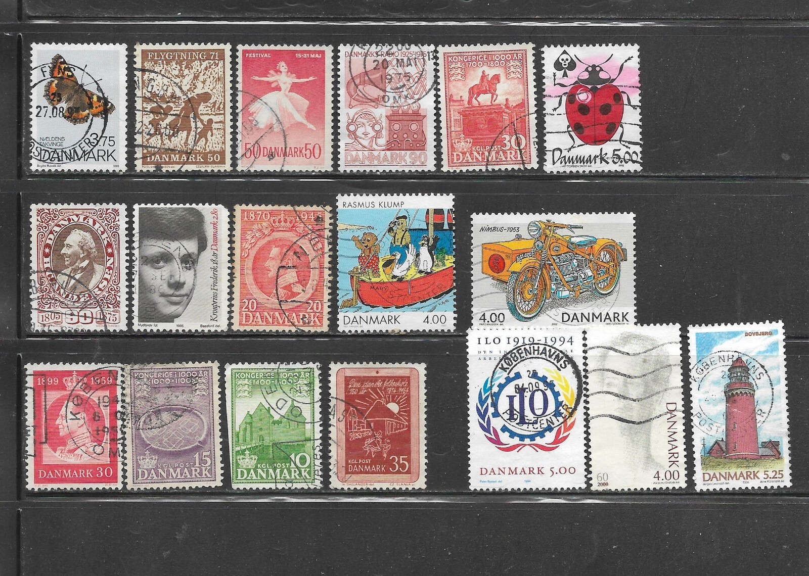 126 Used Denmark Stamps