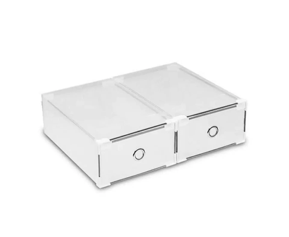 6/12/24 Set Transparent Shoe Storage Box Stackable Household Drawer Organizer - Image 4 of 4