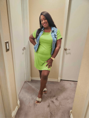 Lexi's Plus Size Lime T-Shirt Dress | eBay