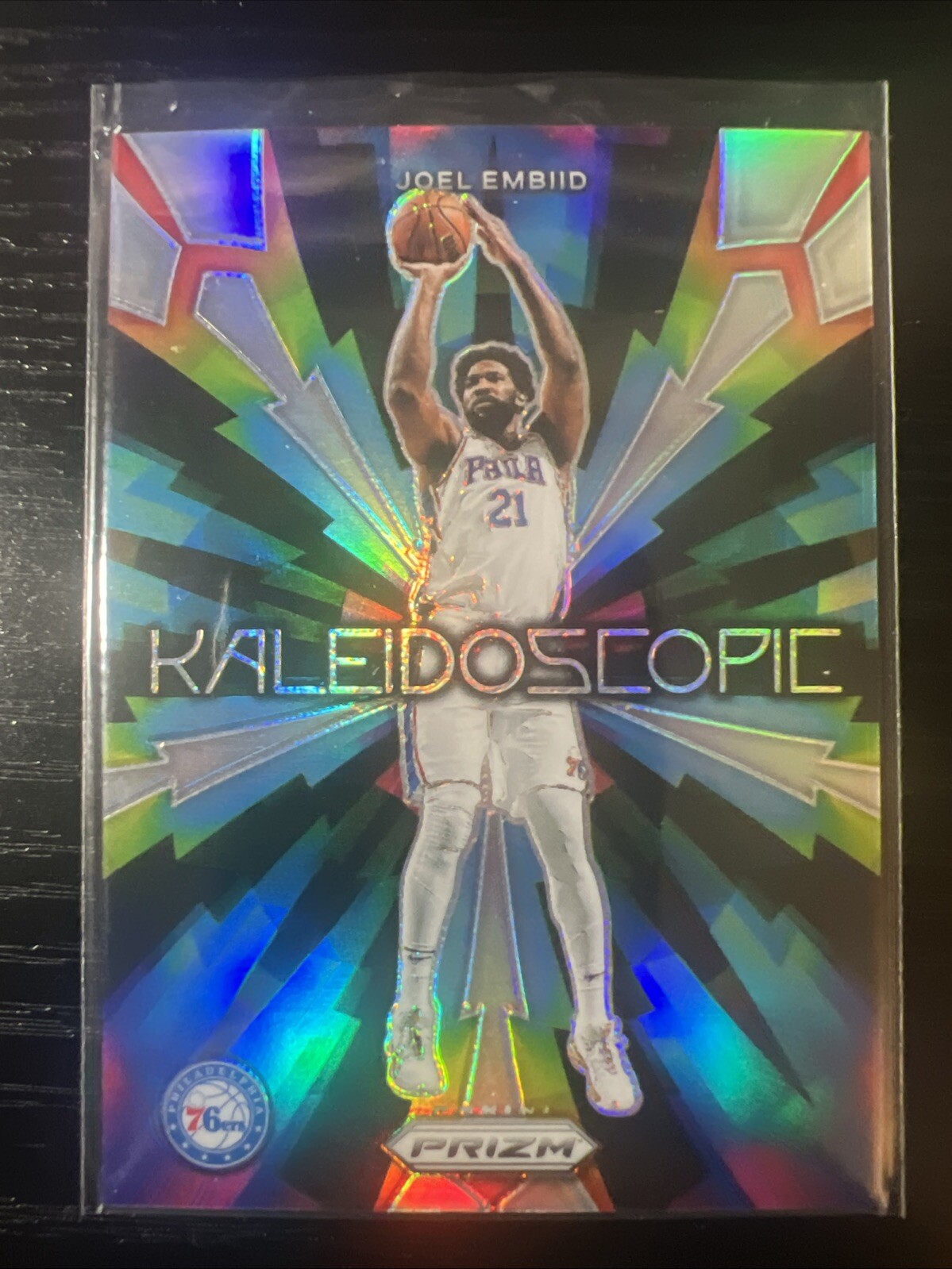 2023 Panini Prizm #9 Joel Embiid Kaleidoscopic Silver Prizm