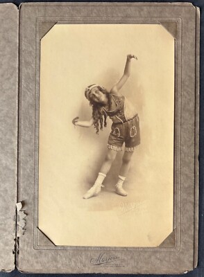 BROOKLYN NY STUDIO PHOTOGRAPH LITTLE GIRL DANCER WITH LONG CURLY HAIR
