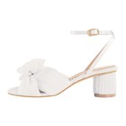 Women's Pleated Bow Sandals Open Toe Ankle Strap Mid Block Heel Slingback US7 — photo 1