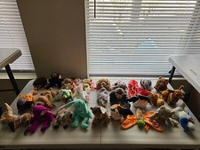 Lot of 27 Assorted TY Plush Beanie Babies Stuffed Animals Safari PL 10-11-22