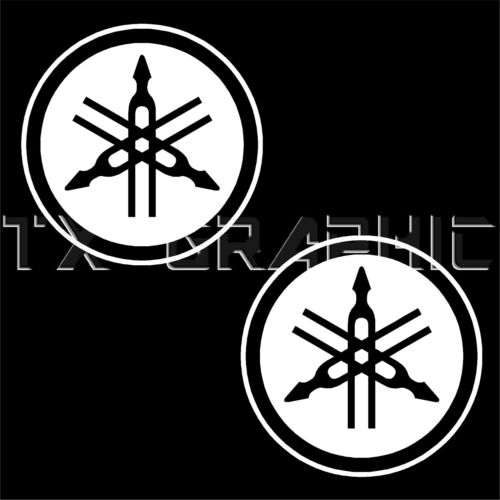 YAMAHA STICKER TUNING FORKS SET OF 2 VINYL DECAL MOTORCYCLE MAJESTY ATV MUSIC - Picture 1 of 3