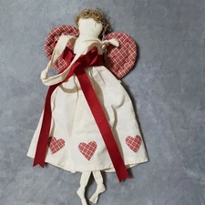 Vintage Cloth Angel Doll Handmade Folk Art Country Chic Cottage Rag Doll