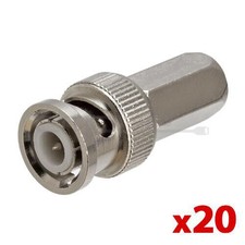 BNC Twist-On Connector BNC Male Plug for RG6 Coax Cables DVR CCTV Camera 20PCS