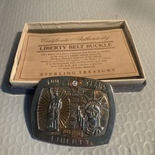 100 Years of Liberty Belt Buckle Statue of Liberty Sterling Numbered W Cert R1